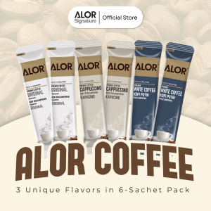 ALOR Coffee Top Selling Pack - White Coffee 3 in 1, Original White Coffee 2 in 1 & Cappuccino 3 in 1