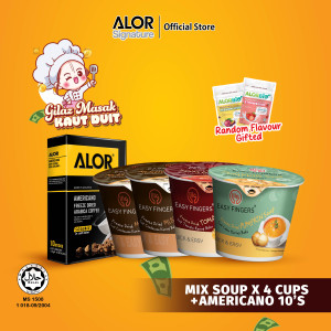Gilaz Masak Kaut Duit- Pakej Sup + Kopi Americano 10's (disertakan dengan produk baharu: Alorbio gula-gula probiotik)