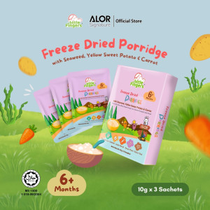 Little Fingers Freeze-Dried porridge with Seaweed, Yellow Sweet Potato & Carrot (6Months+) (10g x 3 packet)