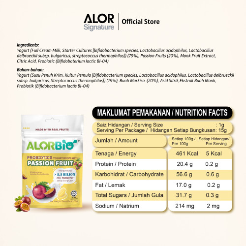 ALORBIO Probiotic Yogurt  Drops/ ALORBIO Gula-gula yogurt Probiotik (15g / packet)