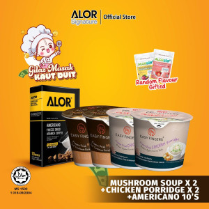 Gilaz Masak Kaut Duit- Pakej Sup dan Bubur Nasi + Kopi Americano 10's (disertakan dengan produk baharu: Alorbio gula-gula probiotik)