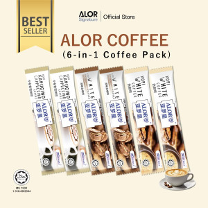 ALOR Coffee Top Selling Pack - White Coffee 3 in 1, Original White Coffee 2 in 1 & Cappuccino 3 in 1