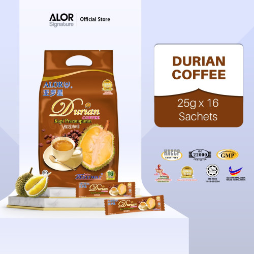 ALOR Durian Coffee (25g x 16's) Halal Certified Premium Malaysian Gift