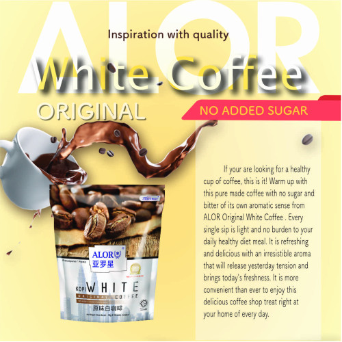 Alor Original 2 In 1 White Coffee 18gram x 16 sachets (non-sugar)