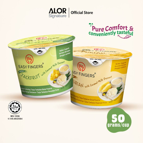 Easy Fingers Instant Durian with Coconut Milk Dessert/ Bubur Segera Serawa Dengan Durian Santan (50g)