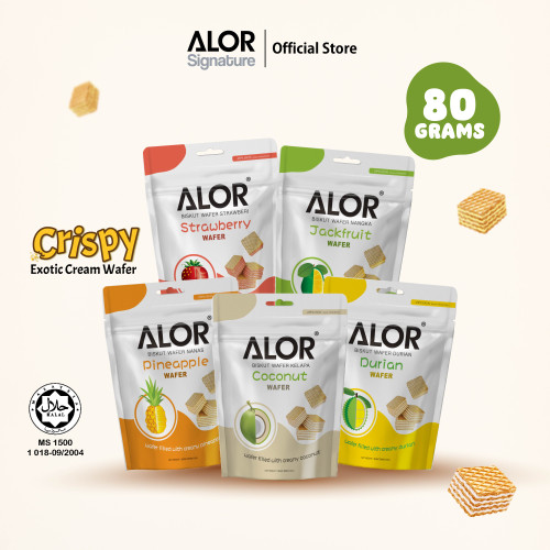 ALOR Wafer 80g (Durian/Pineapple/Coconut/Jackfruit/Strawberry)