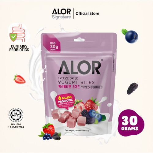 Alor Freeze-Dried Yogurt Bites with probiotics come in assorted flavours (8 in 1)(Big Packing)