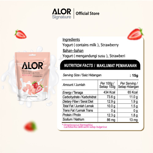 ALOR Yogurt Bites- Carton- Strawberry- 15g x 24 packs