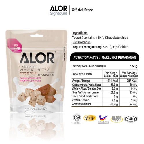 ALOR Freeze Dried Chocochips Yogurt Bites 50g