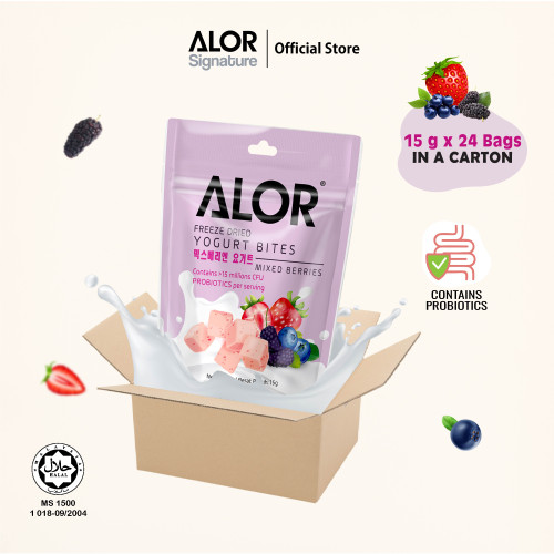 ALOR Yogurt Bites- Carton- Mixed Berries- 15g x 24 packs