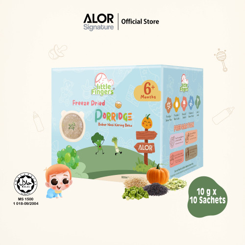 ALOR Little Fingers Freeze Dried Porridge (10g x 10 packs) for 6+ Months