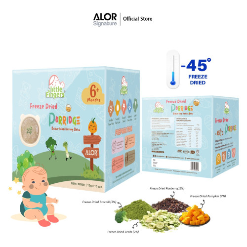 ALOR Little Fingers Freeze Dried Porridge (10g x 10 packs) for 6+ Months