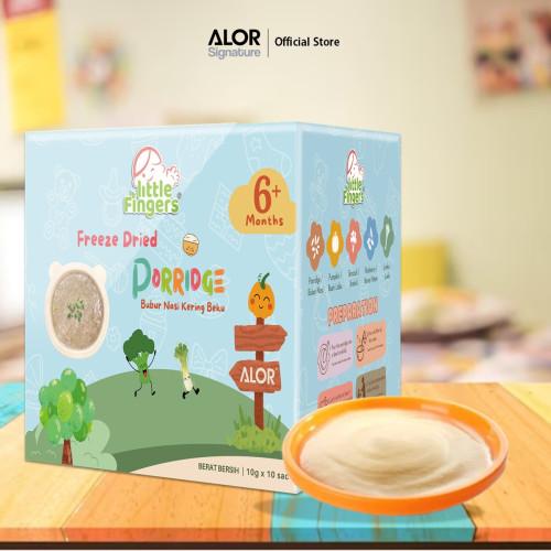 ALOR Little Fingers Freeze Dried Porridge (10g x 10 packs) for 6+ Months