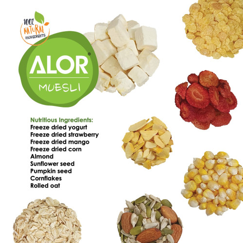 ALOR Muesli with Freeze Dried Yogurts, Fruits & Nuts 300g