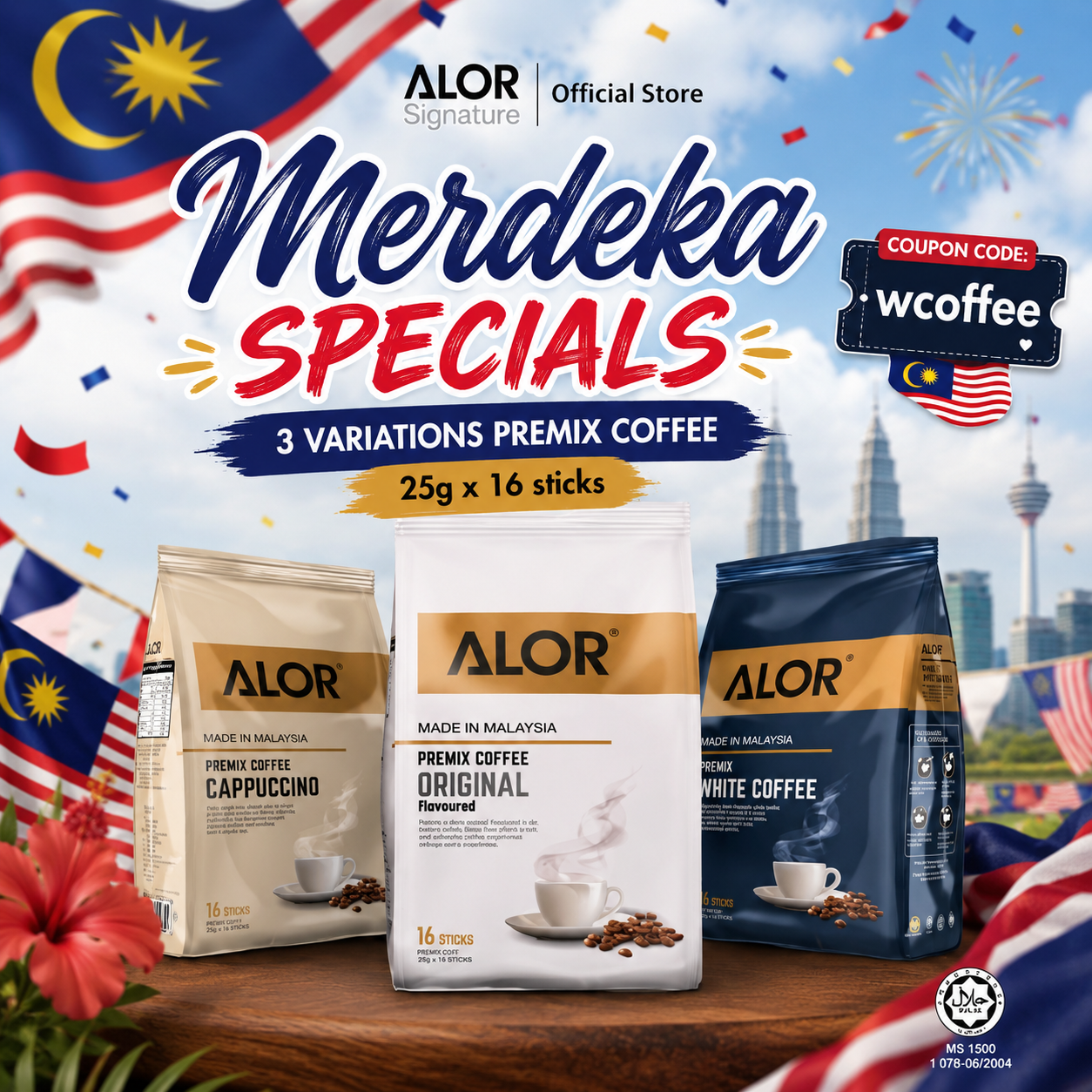 ALOR Instant Premix Coffee- White Coffee/ Original White Coffee/ Cappuccino