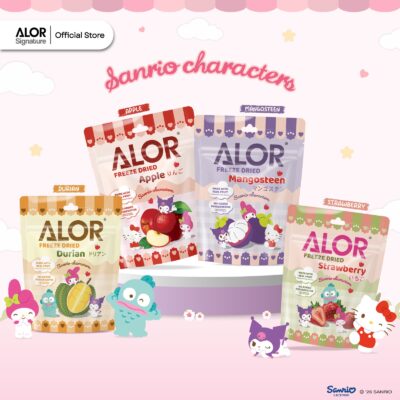 Alor 15g Freeze-Dried Fruit_Sanrio Limited Edition (Strawberry, Durian, Mangosteen, Apple)