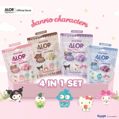 Alor Yogurt Bites 4-in-1 Value Pack with Sanrio characters (15g/20g x 4 packets)