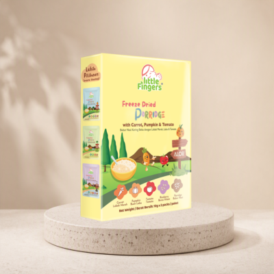 Little Fingers Freeze-Dried Porridge with Carrot, Pumpkin & Tomato (3 packets/box)