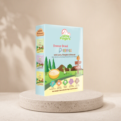 Little Fingers Freeze Dried Porridge with Leeks, Pumpkin & Broccoli (3 packets/box)