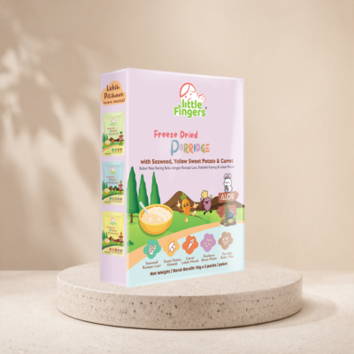 Little Fingers Freeze-Dried Porridge with Seaweed, Yellow Sweet Potato & Carrot (3 packets/box)