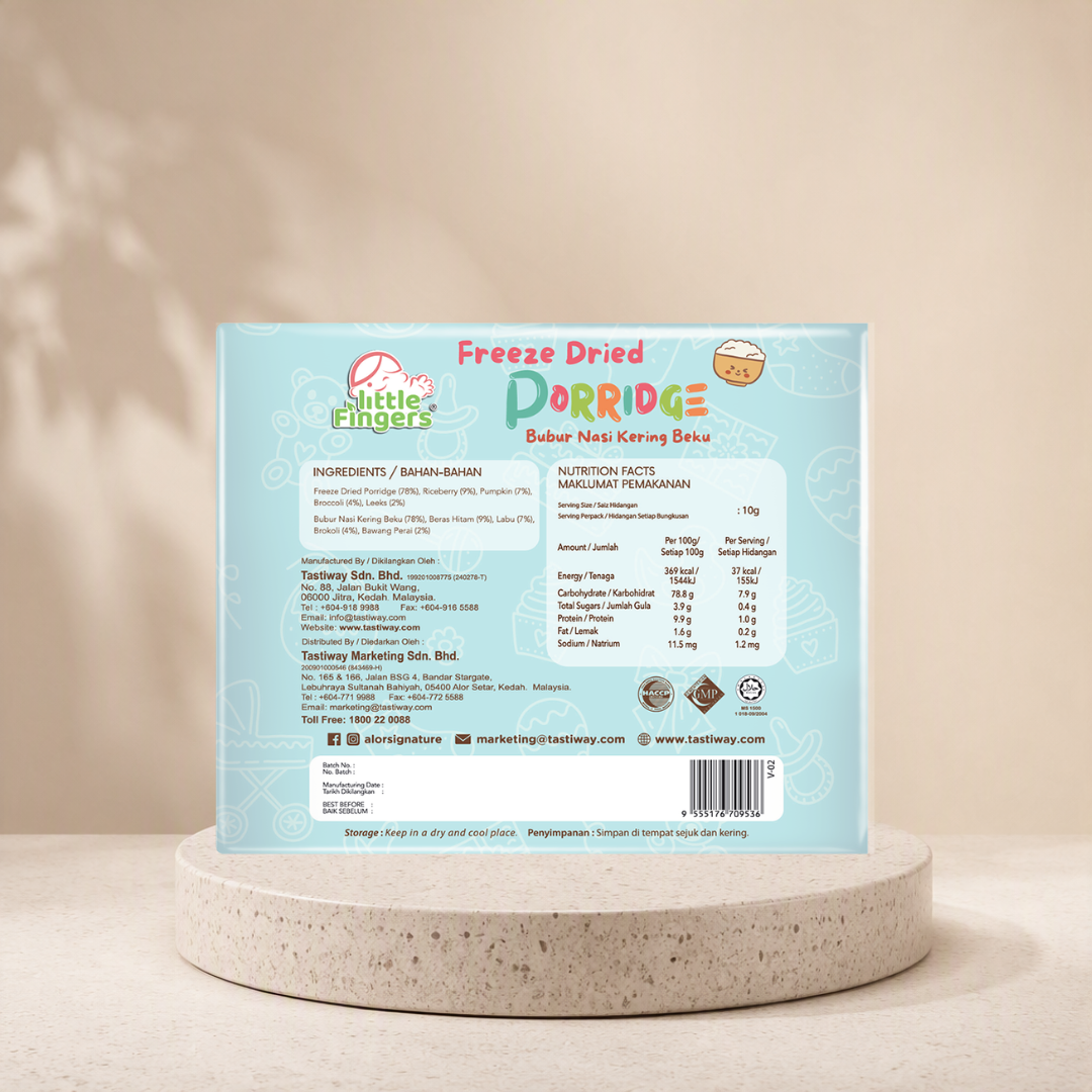 Little Fingers Freeze Dried Baby Porridge (10g x10sachets) - Image 3
