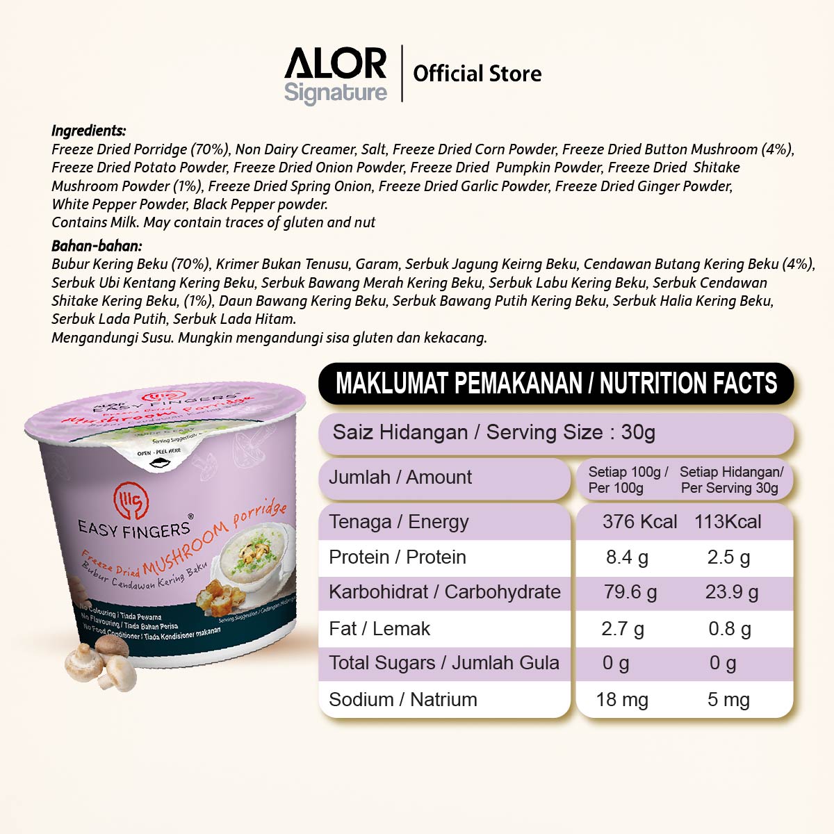 Easy Fingers Freeze Dried Mushroom Porridge - Image 2